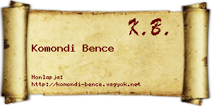 Komondi Bence névjegykártya